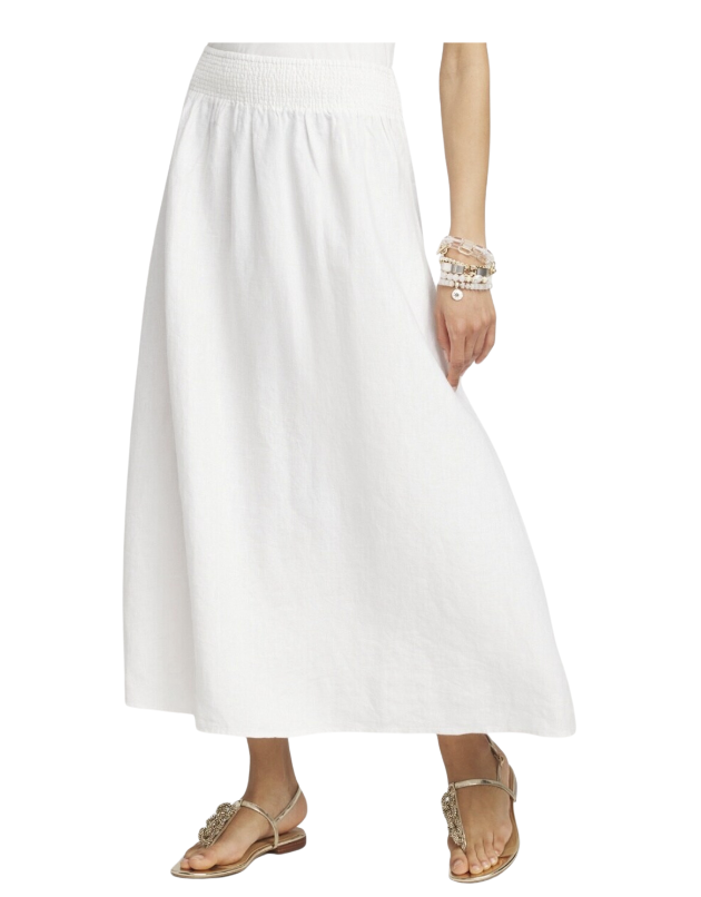 Linen A-Line Midi Skirt
